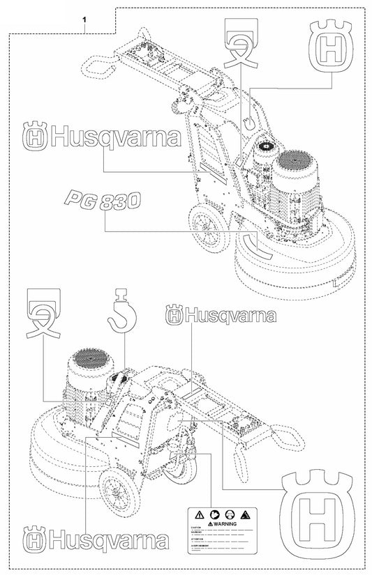 PG 830 P Decals Assembly Parts By Husqvarna