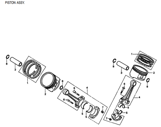 GA-9.7 HZ —HONDA GX610K1 ENGINE — Piston  Assembly Parts By multiquip