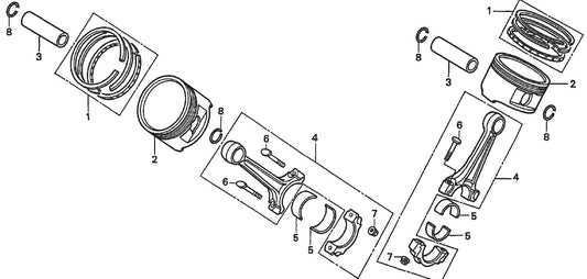 Honda GX620TXF2 Engine Piston Connecting Rod Assembly Parts For SP2  Street Pro Series By Multiquip