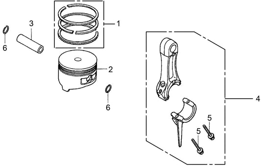 MTR40HF Honda GX100RTKRB6 Engine Piston / Connecting Rod Assembly Parts