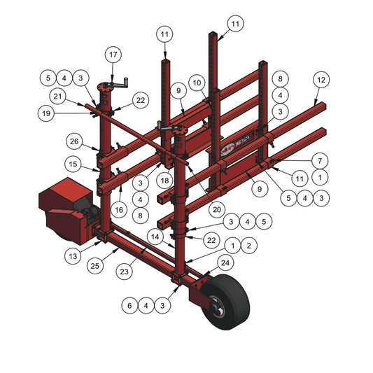 WB1824 Pneumatic Wheel, Right Hand Section Assembly Parts by Allen Engineering