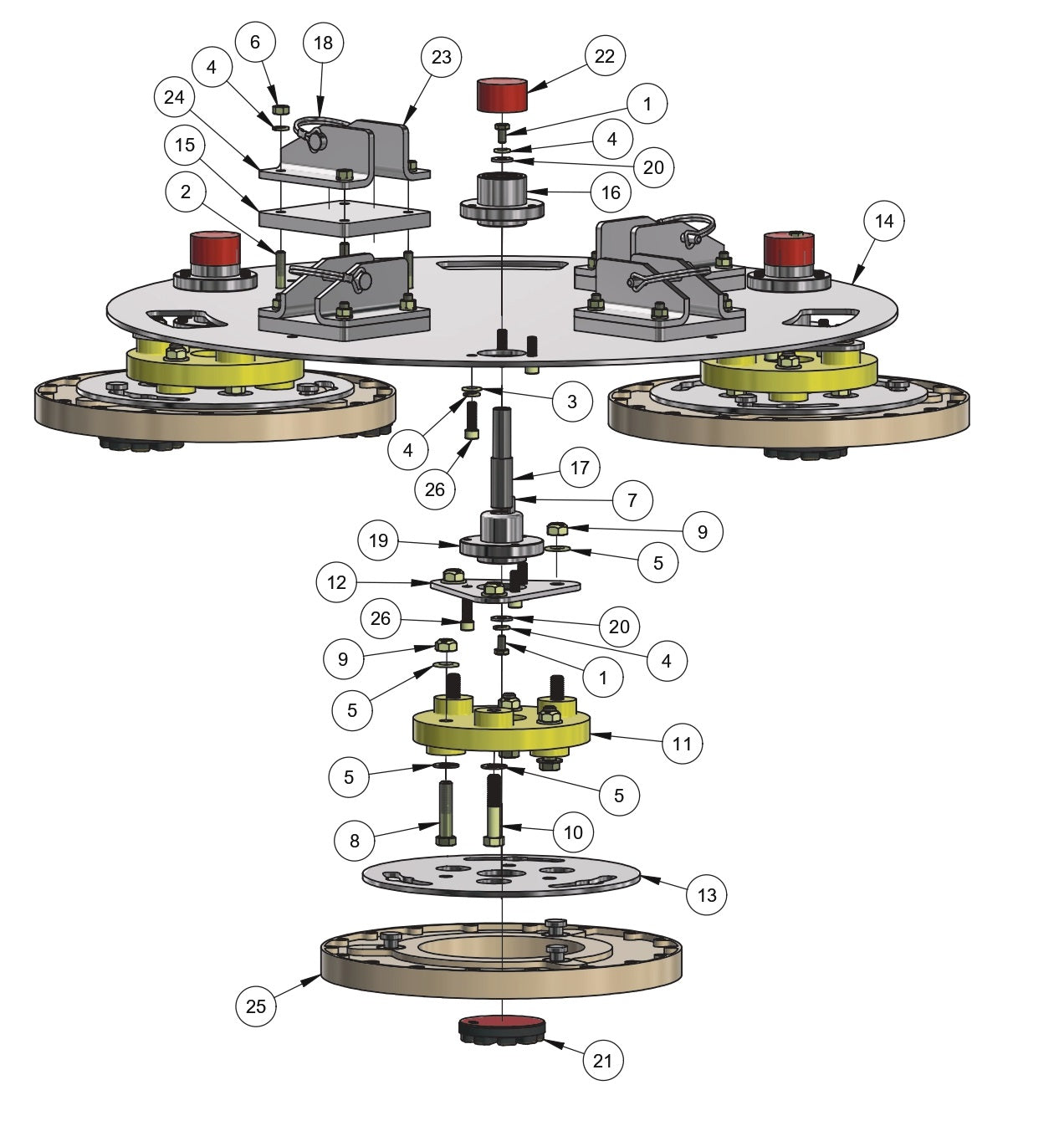 RP235, RP245 Polishing Trowels Polishing Disk Assembly Parts by Allen Engineering