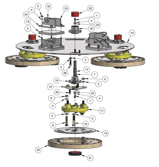 RP235, RP245 Polishing Trowels Polishing Disk Assembly Parts by Allen Engineering