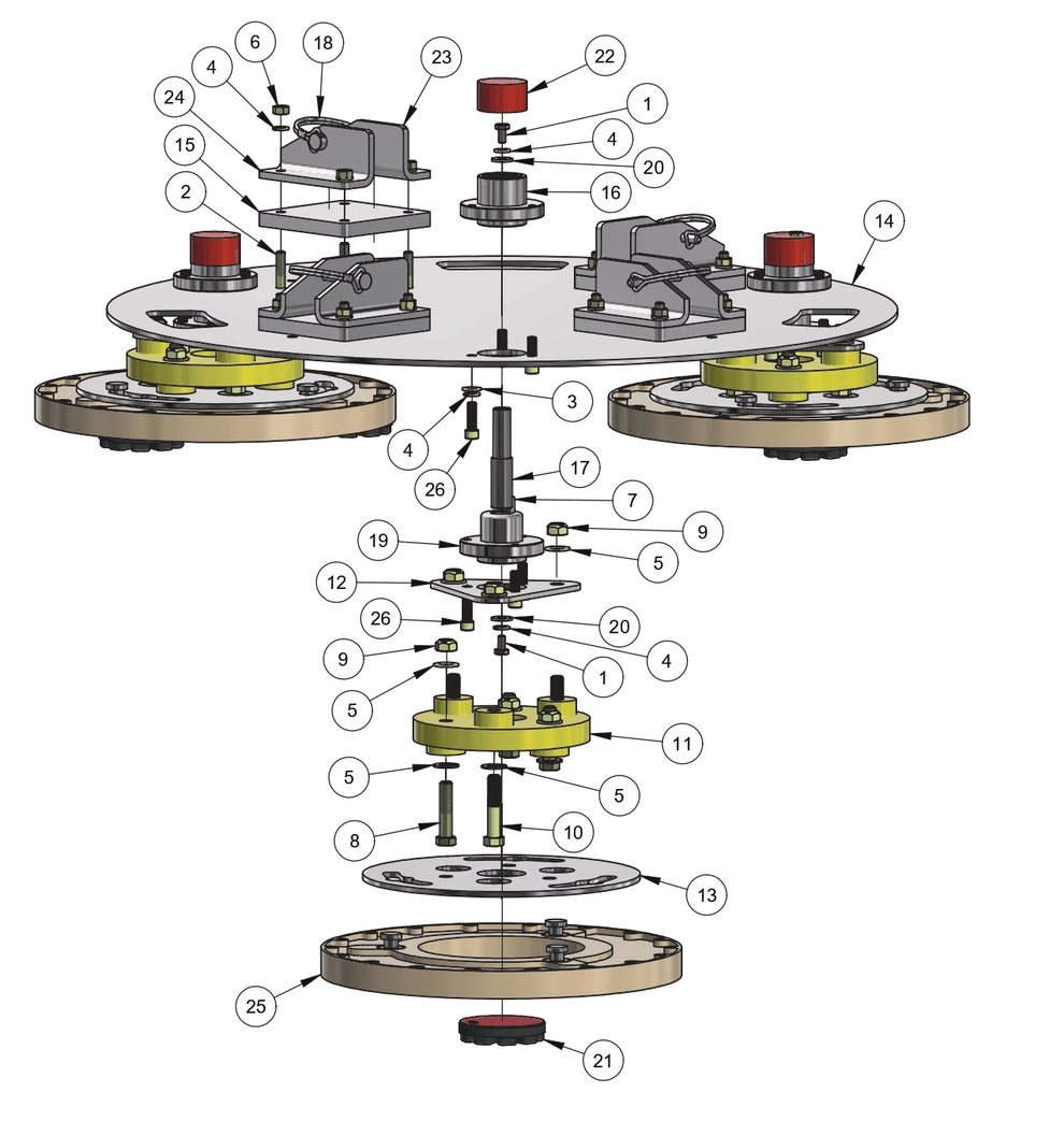 RP235, RP245 Polishing Trowels Polishing Disk Assembly Parts by Allen Engineering