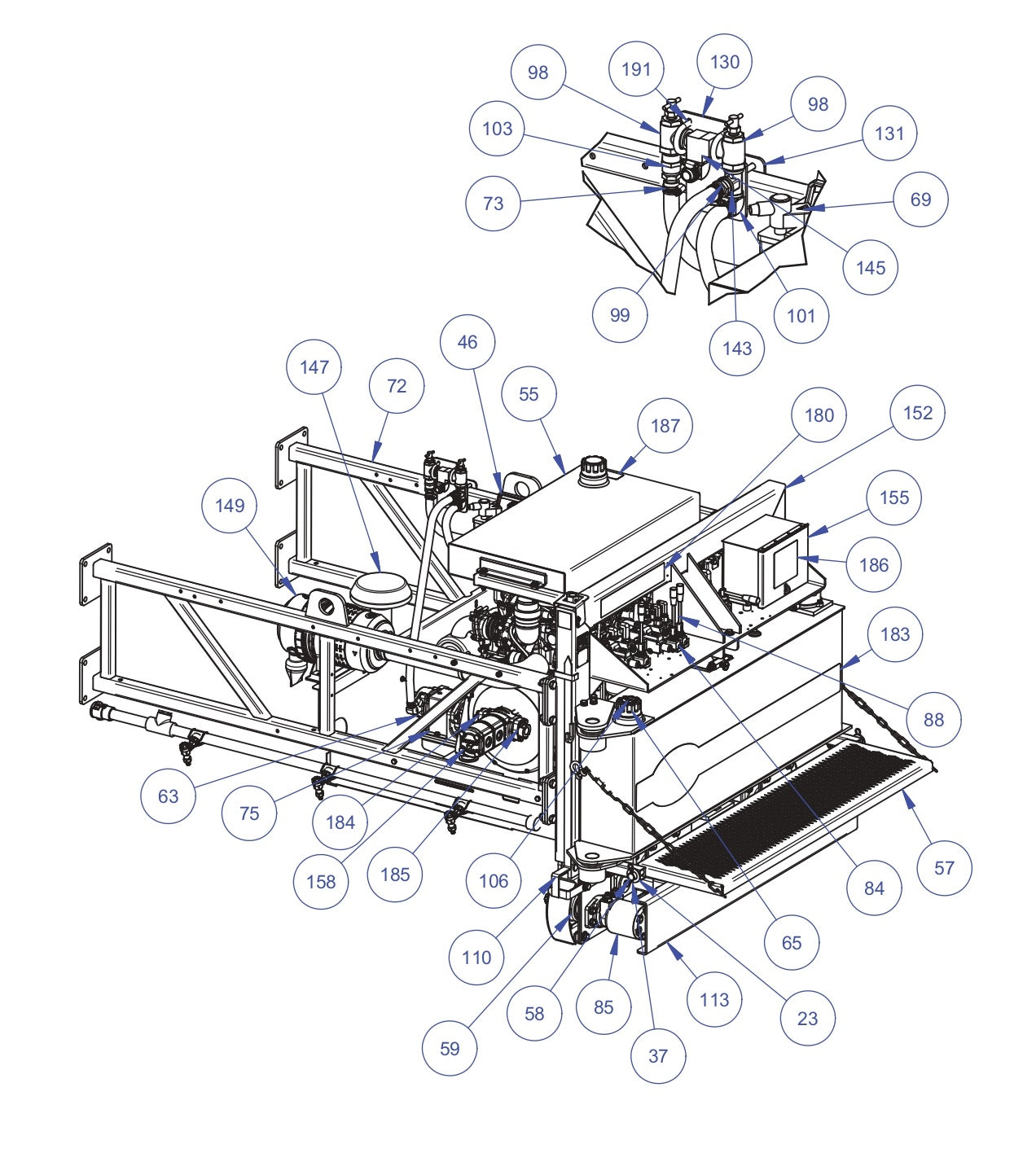 TRTP255T4 Triple Roller Tube Pavers Power End Assembly-1 Parts by Allen Engineering