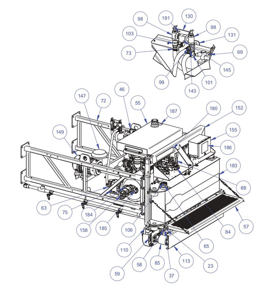 TRTP255T4 Triple Roller Tube Pavers Power End Assembly-1 Parts by Allen Engineering
