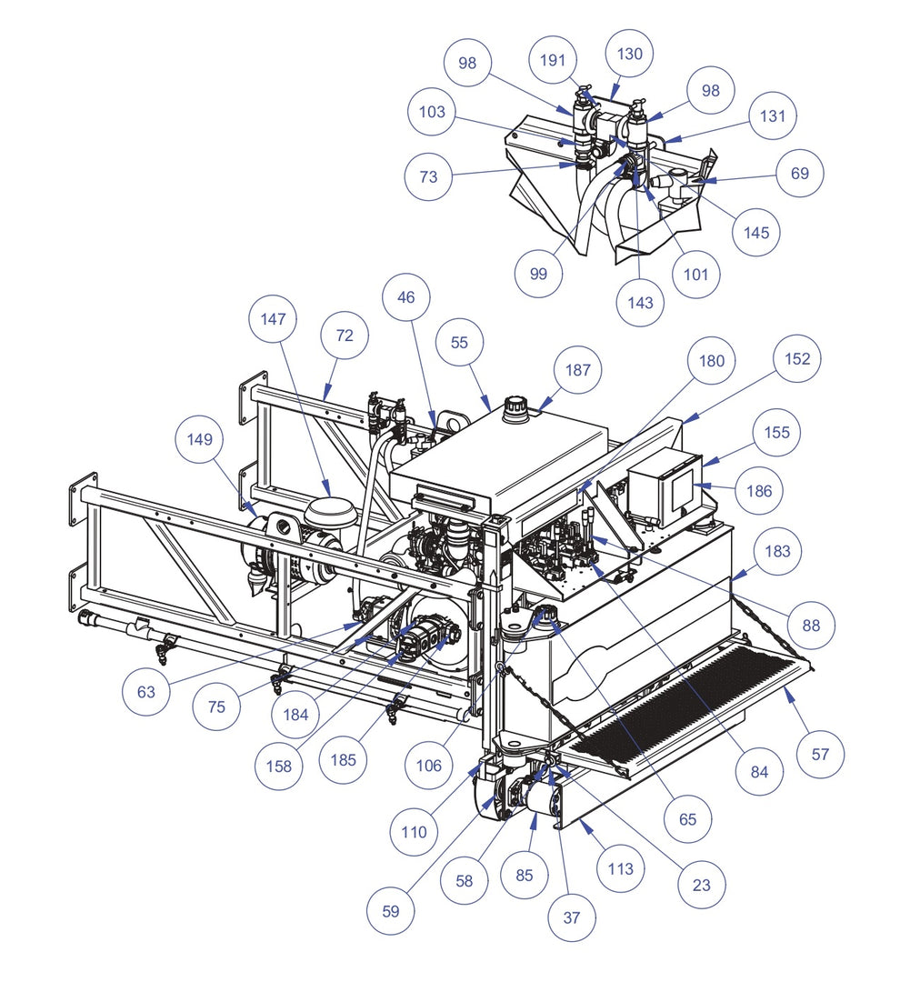 TRTP255T4 Triple Roller Tube Pavers Power End Assembly-1 Parts by Allen Engineering