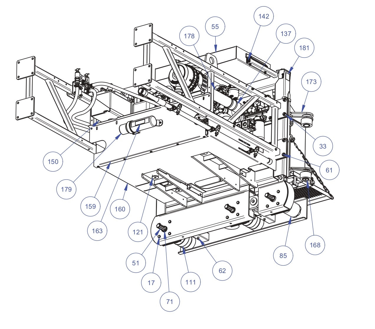 TRTP255T4 Triple Roller Tube Pavers Power End Assembly-2 Parts by Allen Engineering