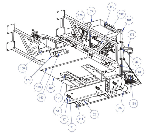 TRTP255T4 Triple Roller Tube Pavers Power End Assembly-2 Parts by Allen Engineering