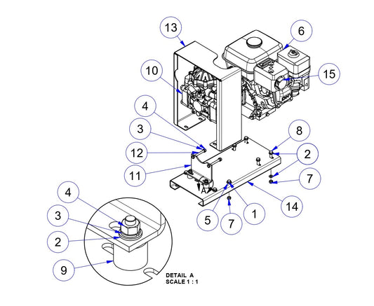 MPS9910 Power Sprayers Power Unit Assembly Parts by Allen Engineering