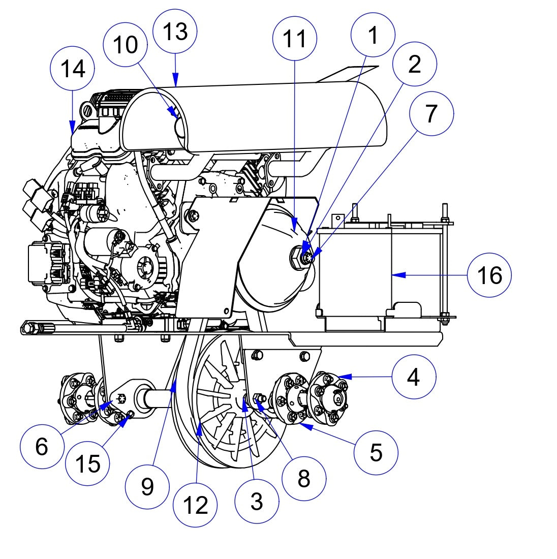 MP215 Mechanical Pro Riders Power Unit Assembly Parts by Allen Engineering