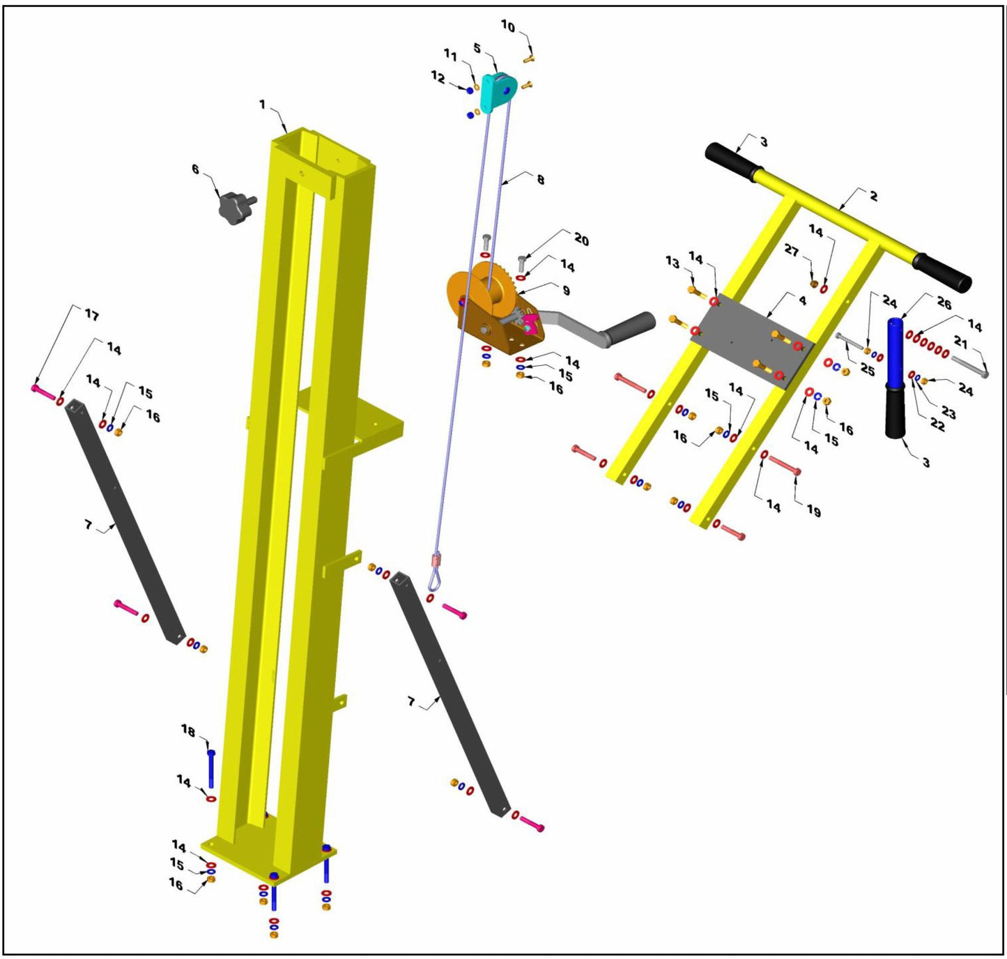 PRO-1200 Main Frame Assembly Parts