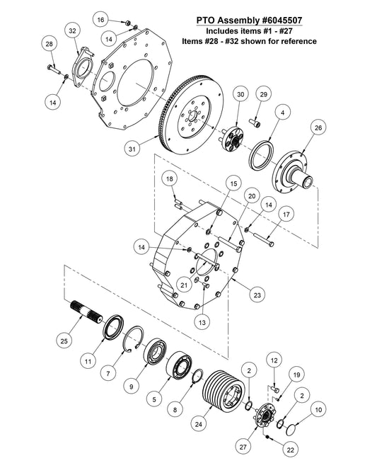 CC4144DXL-3 PTO Assembly