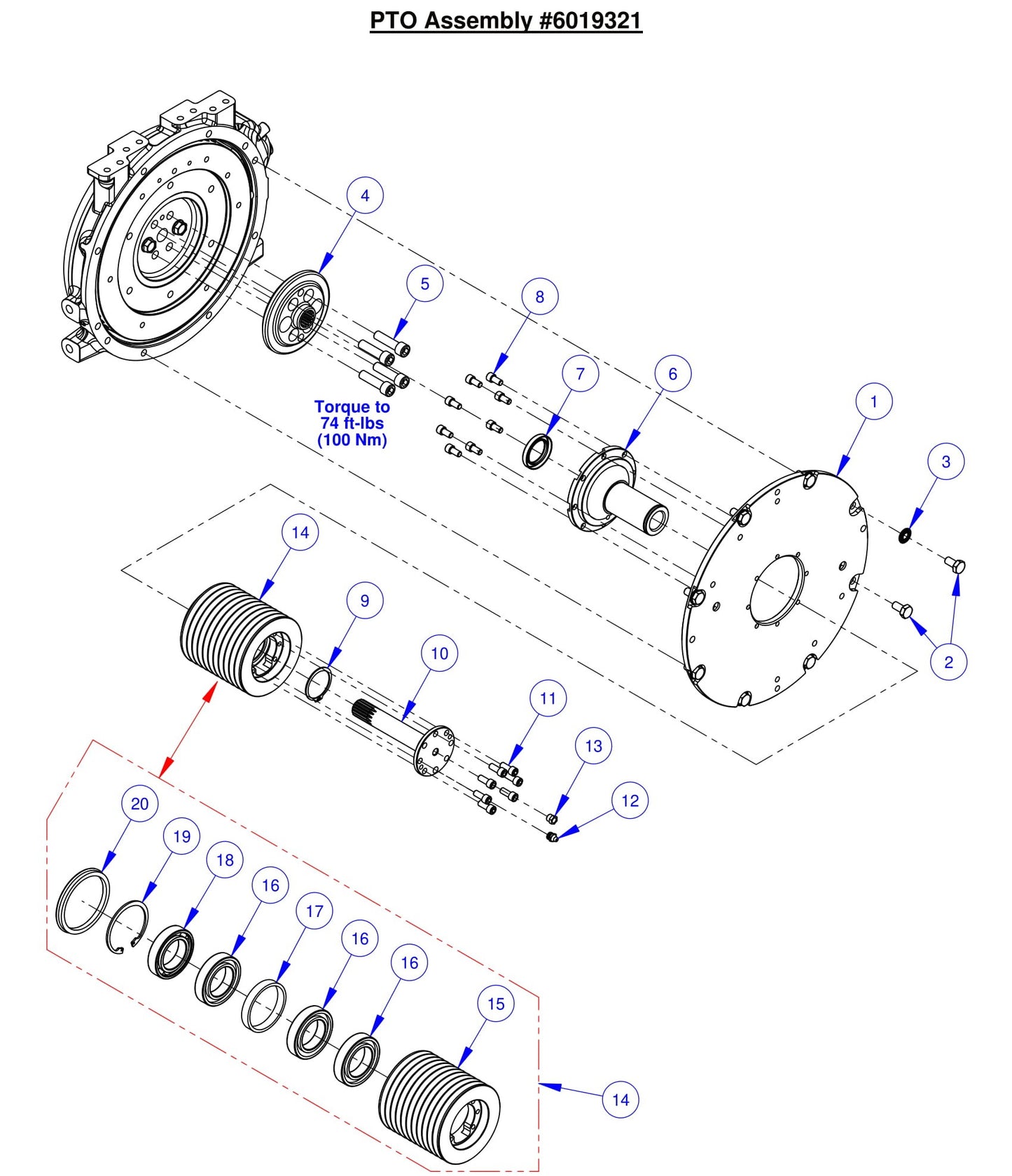 CC6561-3 PTO Assembly