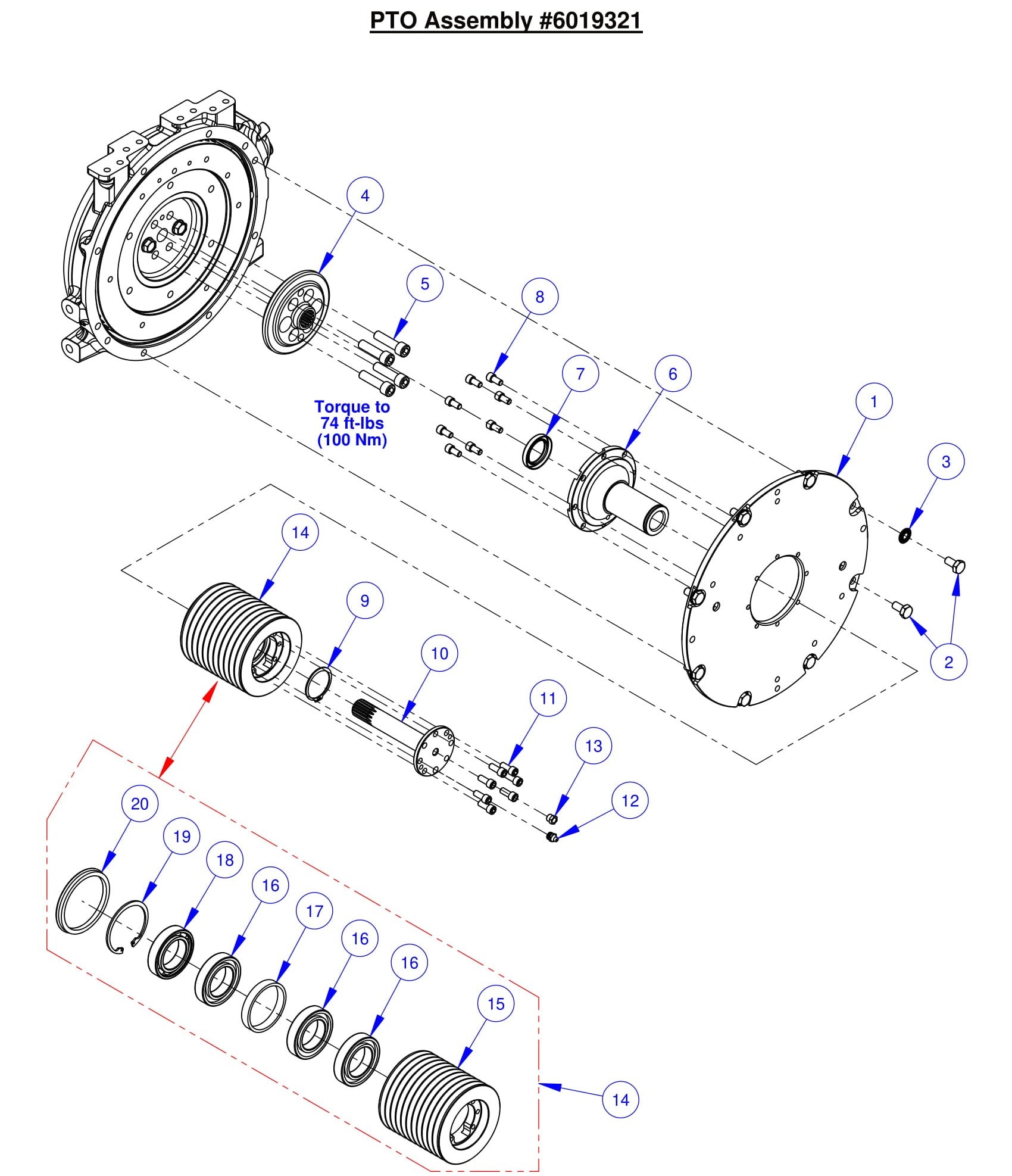 CC6561-3 PTO Assembly