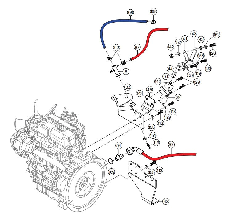 Pull Magnet And Mounting Assembly Parts-RX 1575, RX 157533 YANMAR 3TNV80F DIESEL ENGINE