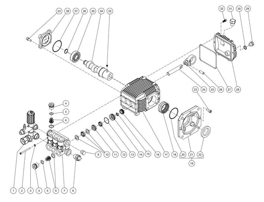 BE HW152EMD Pump Assembly Parts by BE Power Equipment