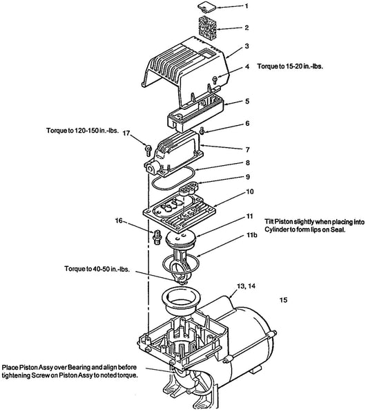 Pump Assembly Parts For MAC1000 Air Compressor By Makita
