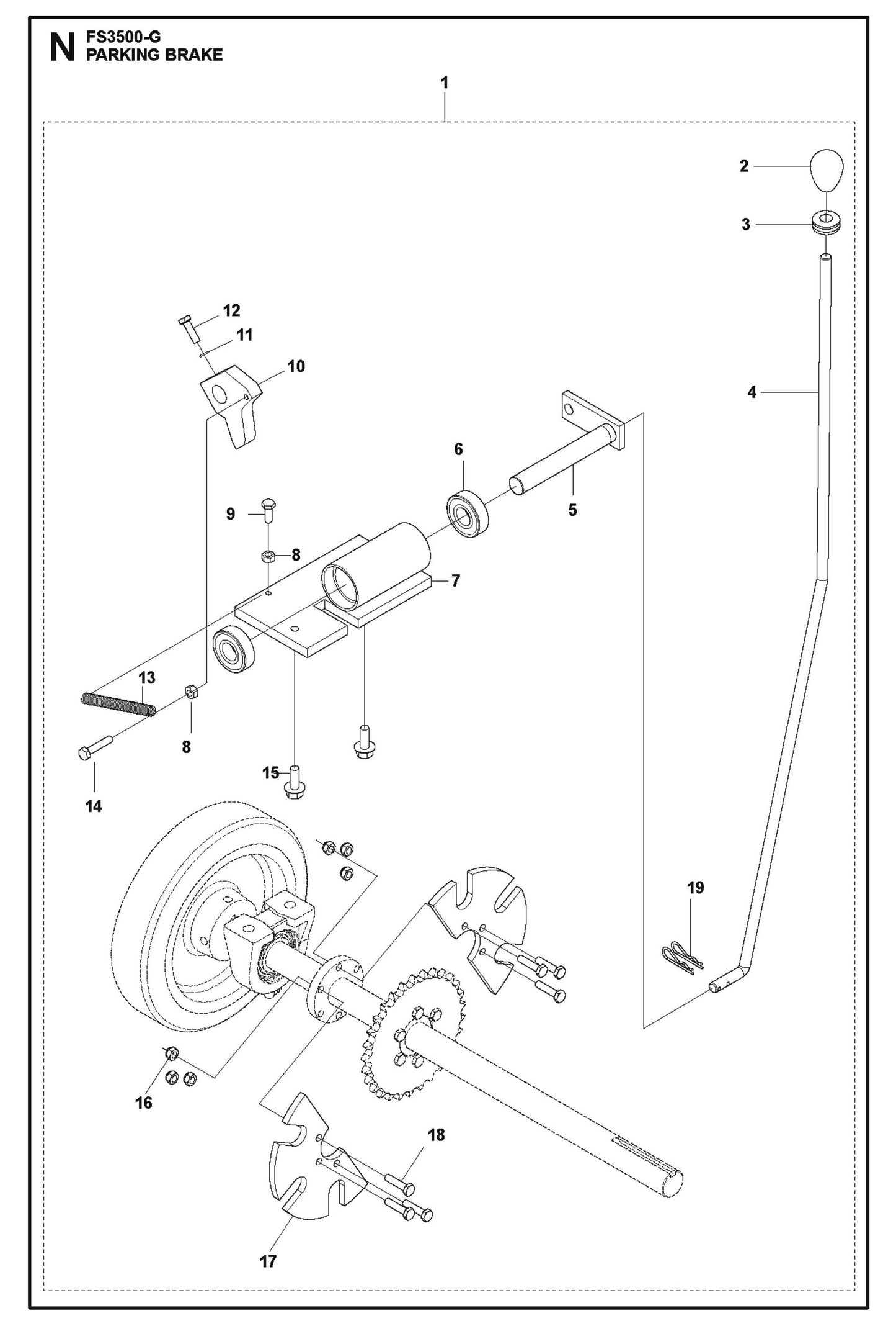 Parking Brake Parts for FS3500 G II By Husqvarna