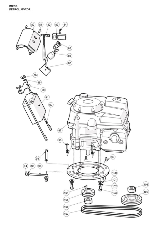 Petrol Motor Parts For BG 250 Corded By Husqvarna