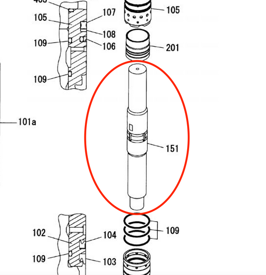 K002305110020 Piston for Fx15a Hydraulic Breaker by FRD Furukawa (Kent)