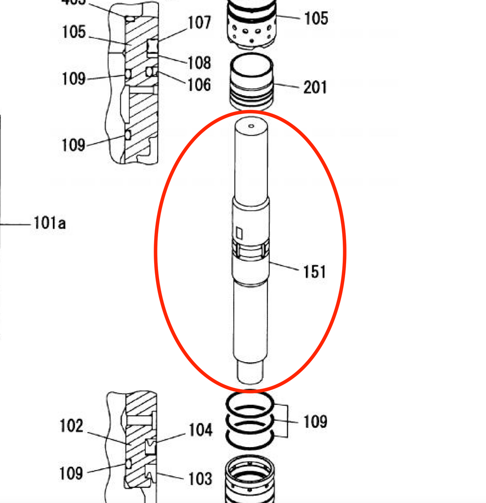 K002305110020 Piston for Fx15a Hydraulic Breaker by FRD Furukawa (Kent)