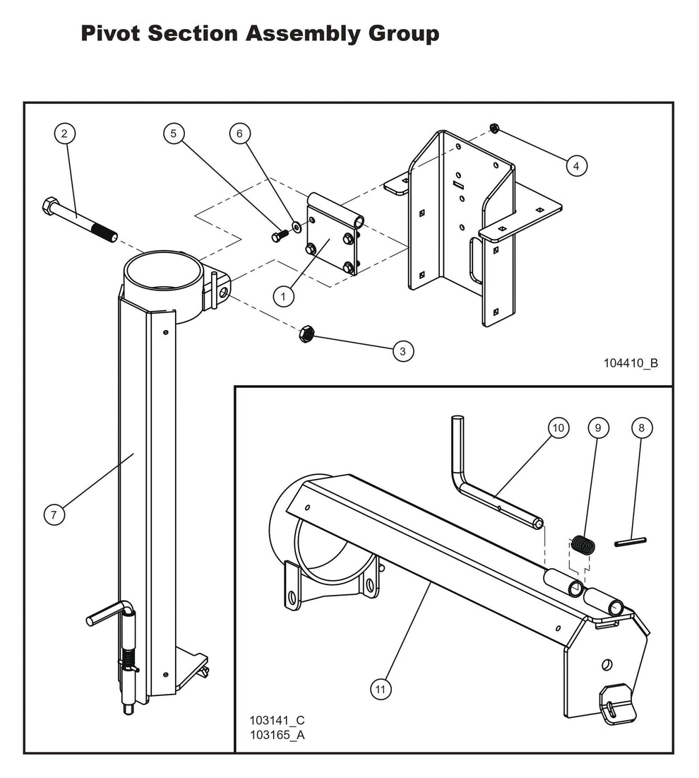 Pivot Section Assembly Group Parts By Allmand