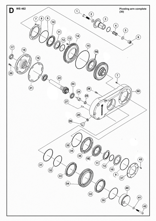 Pivoting Arm Complete assembly Parts For WS 462, WS 463 By Husqvarna