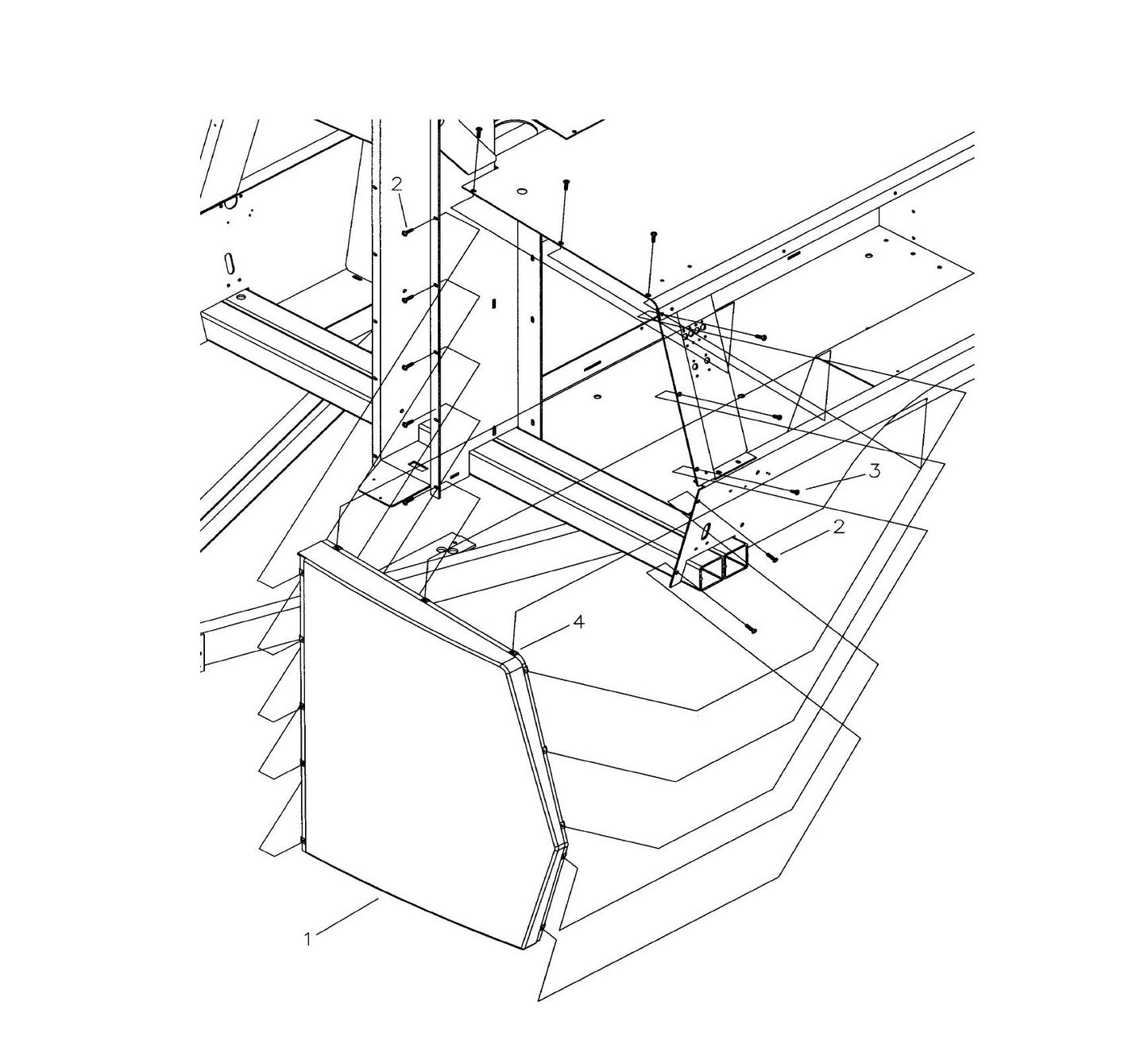 Maxi-Lite Hydraulic Tower-Plastic Front Panel Assembly (Fig 2) Parts By Allmand