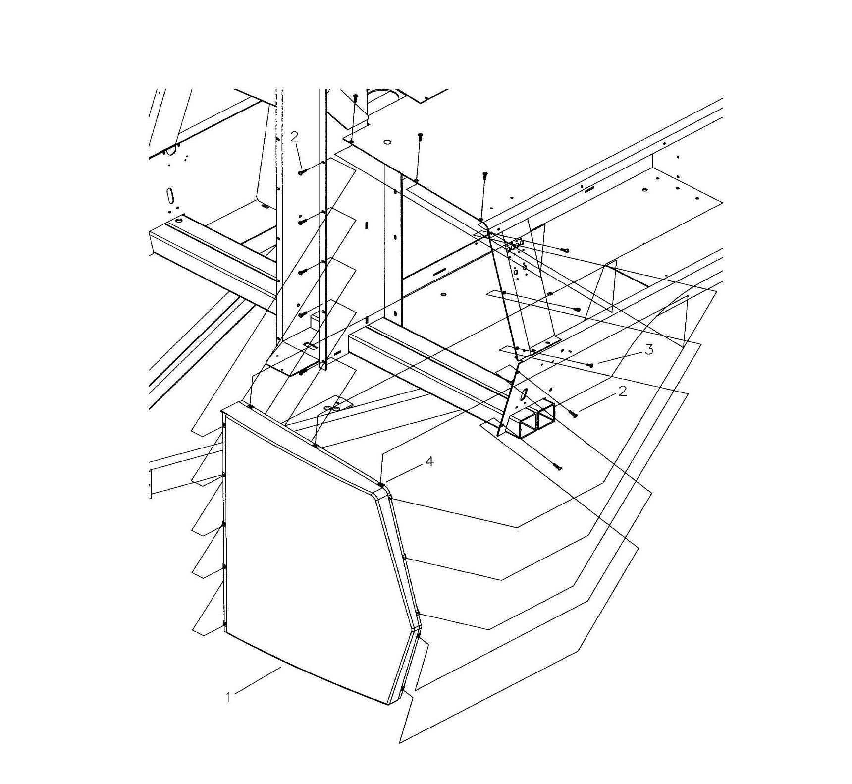 Maxi-Lite Hydraulic Tower-Plastic Front Panel Assembly (Fig 2) Parts By Allmand