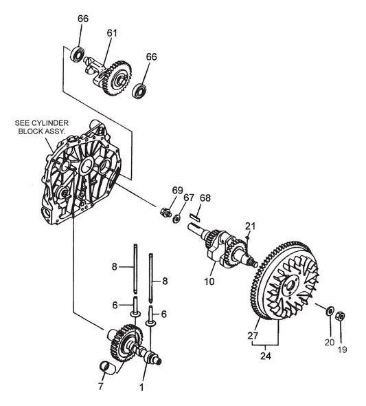 MVH-150D2 Crankshaft and Camshaft Assembly Parts