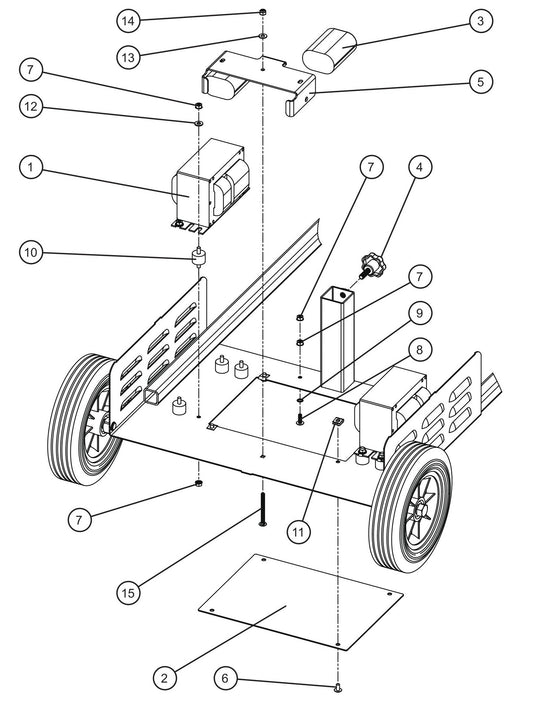 Port-A-Lite 2000 & 2500- PAL2500 Base Assembly Group (2 of 3) Parts By Allmand