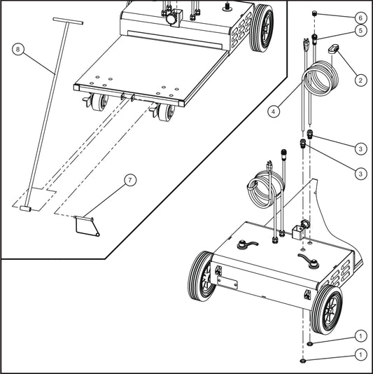 Port-A-Lite 2000 & 2500- PAL2500 Base Assembly Group (3 of 3) Parts By Allmand