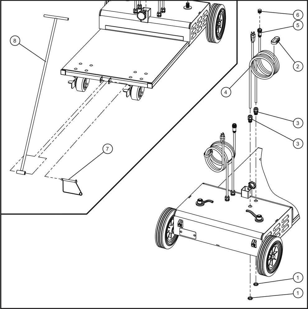 Port-A-Lite 2000 & 2500- PAL2500 Base Assembly Group (3 of 3) Parts By Allmand