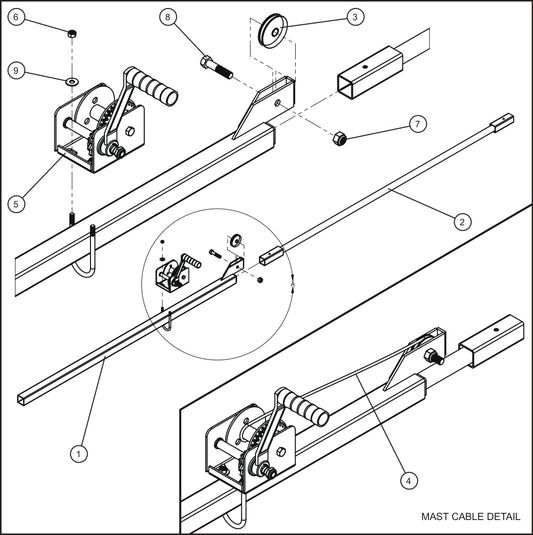 Port-A-Lite 2000 & 2500- PAL Outer Mast Group Assembly Parts By Allmand