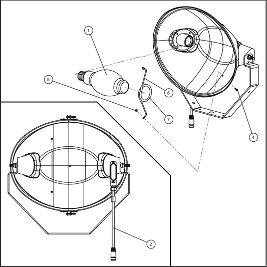 Port-A-Lite 2000 & 2500- 1000W Lamp Group Assembly Parts By Allmand