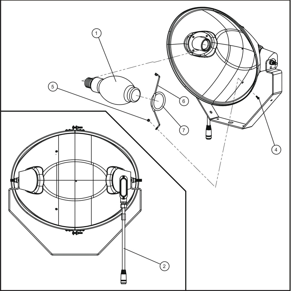 Port-A-Lite 2000 & 2500- 1000W Lamp Group Assembly Parts By Allmand