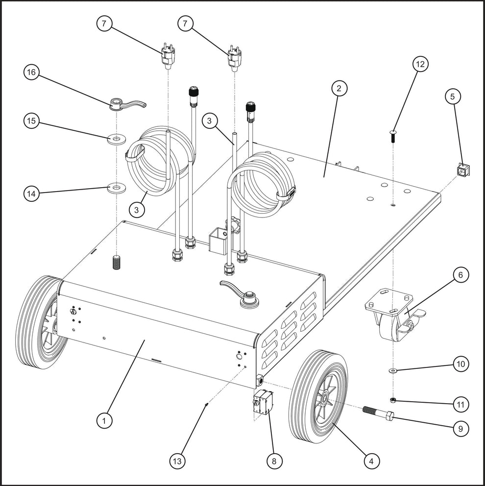 Port-A-Lite 2000 & 2500- PAL2000 Base Assembly Group (1 of 3) Parts By Allmand