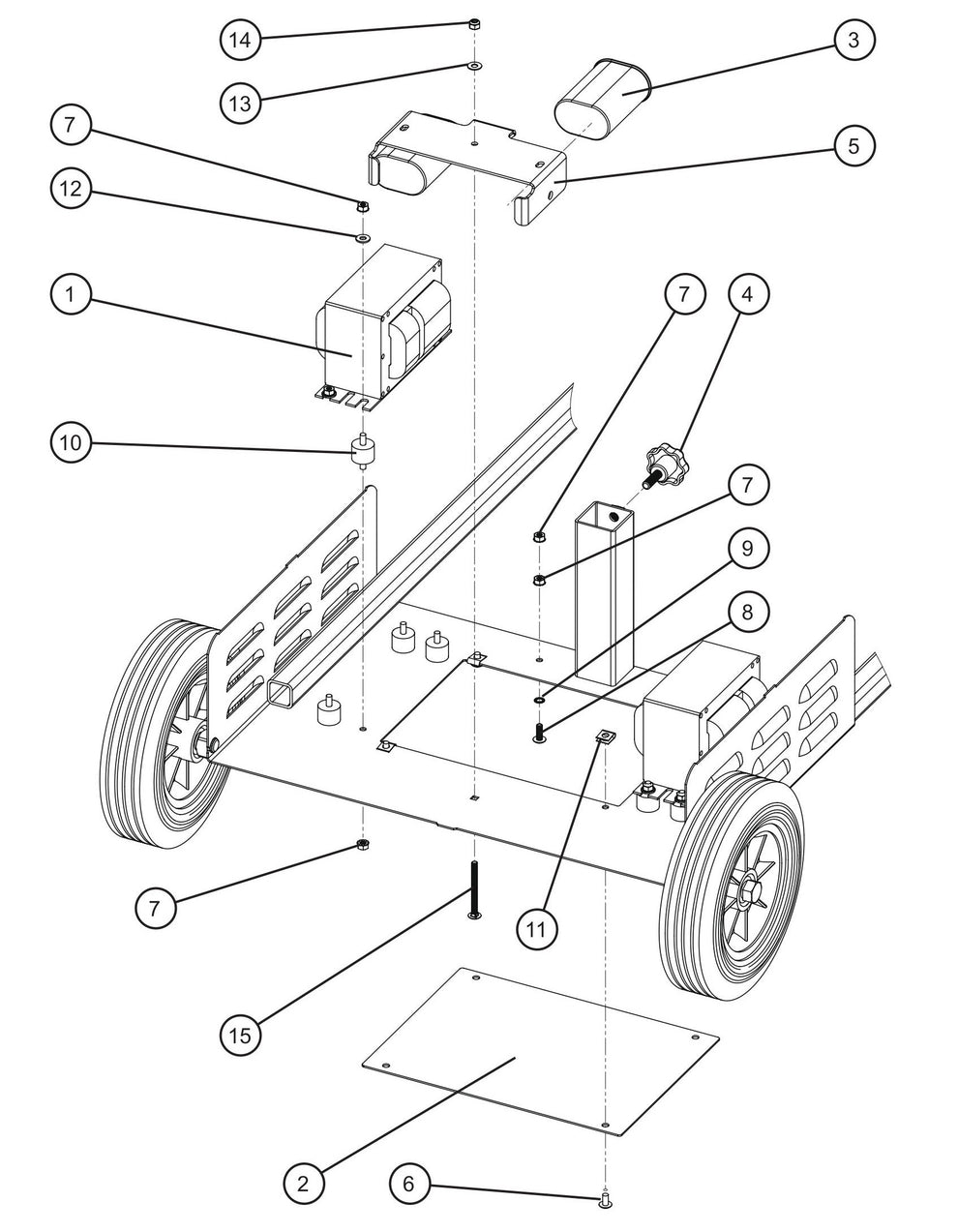 Port-A-Lite 2000 & 2500- PAL2000 Base Assembly Group (2 of 3) Parts By Allmand