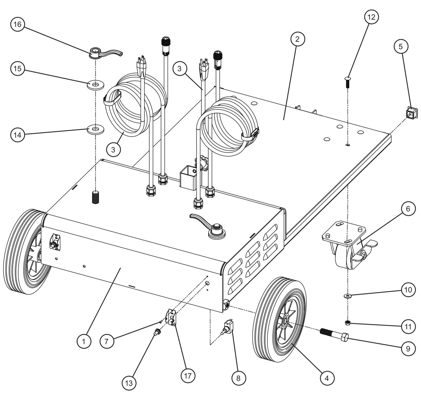 Port-A-Lite 2000 & 2500- PAL2500 Base Assembly Group (1 of 3) Parts By Allmand