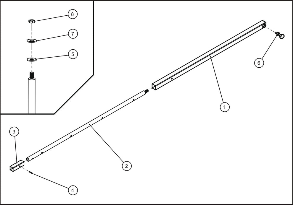 Port-A-Lite Single LED 50-60Hz Single Lamp LED Mast Group Assembly Parts by Allmand
