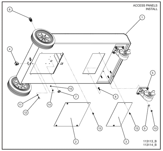 Port-A-Lite Dual LED 50-60Hz Dual Lamp LED Base Assembly Group (2 of 3) Parts for Portable Light Parts by Allmand