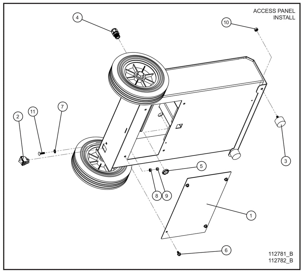 Port-A-Lite Dual LED 50-60Hz Single Lamp LED Base Assembly Group (2 of 2) Parts for Portable Light Parts by Allmand