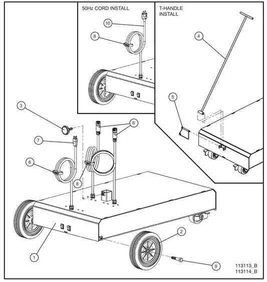 Port-A-Lite Dual LED 50-60Hz Dual Lamp LED Base Assembly Group (1 of 3) Parts for Portable Light Parts by Allmand