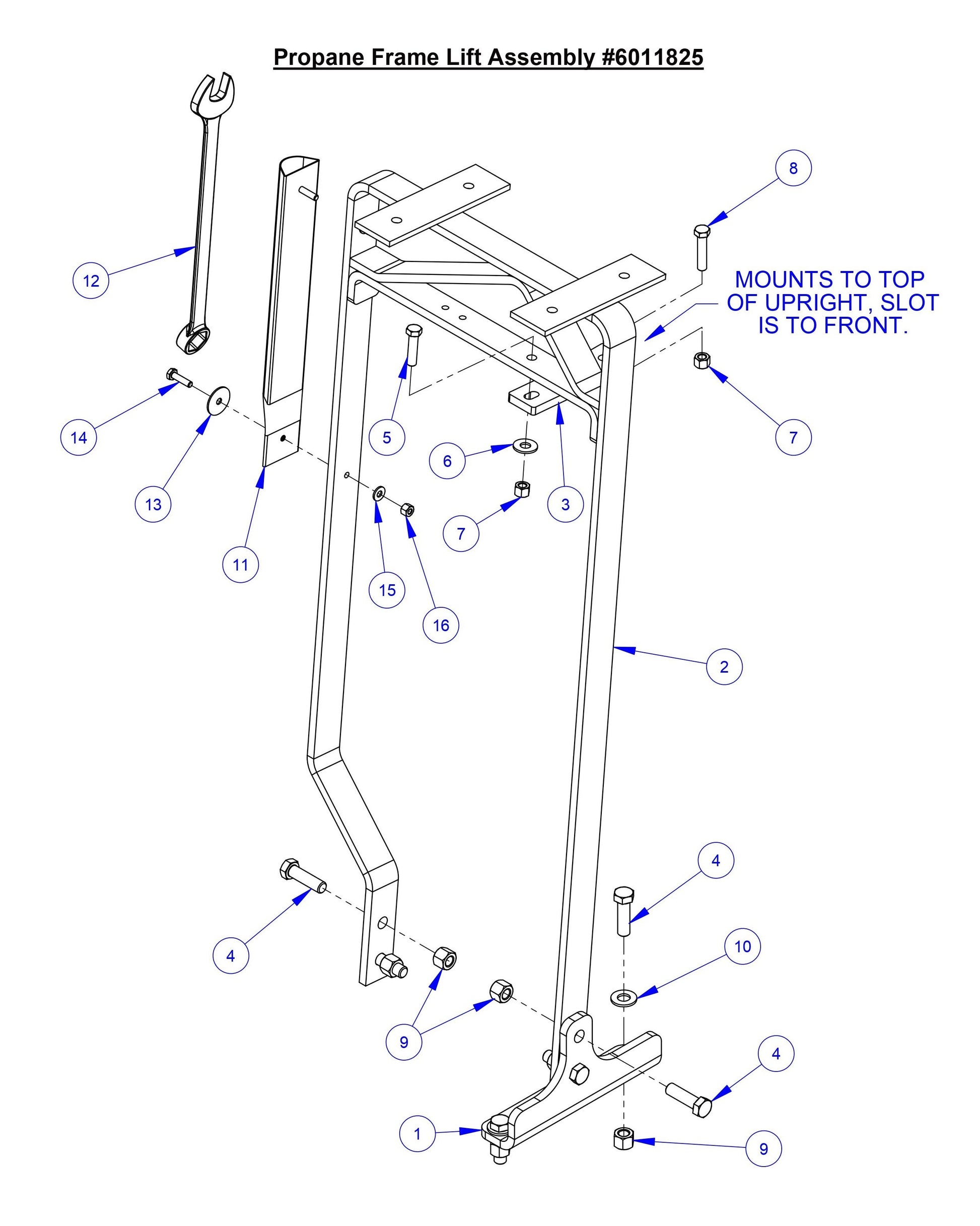 CC3535JBVP Propane Frame lift Assembly