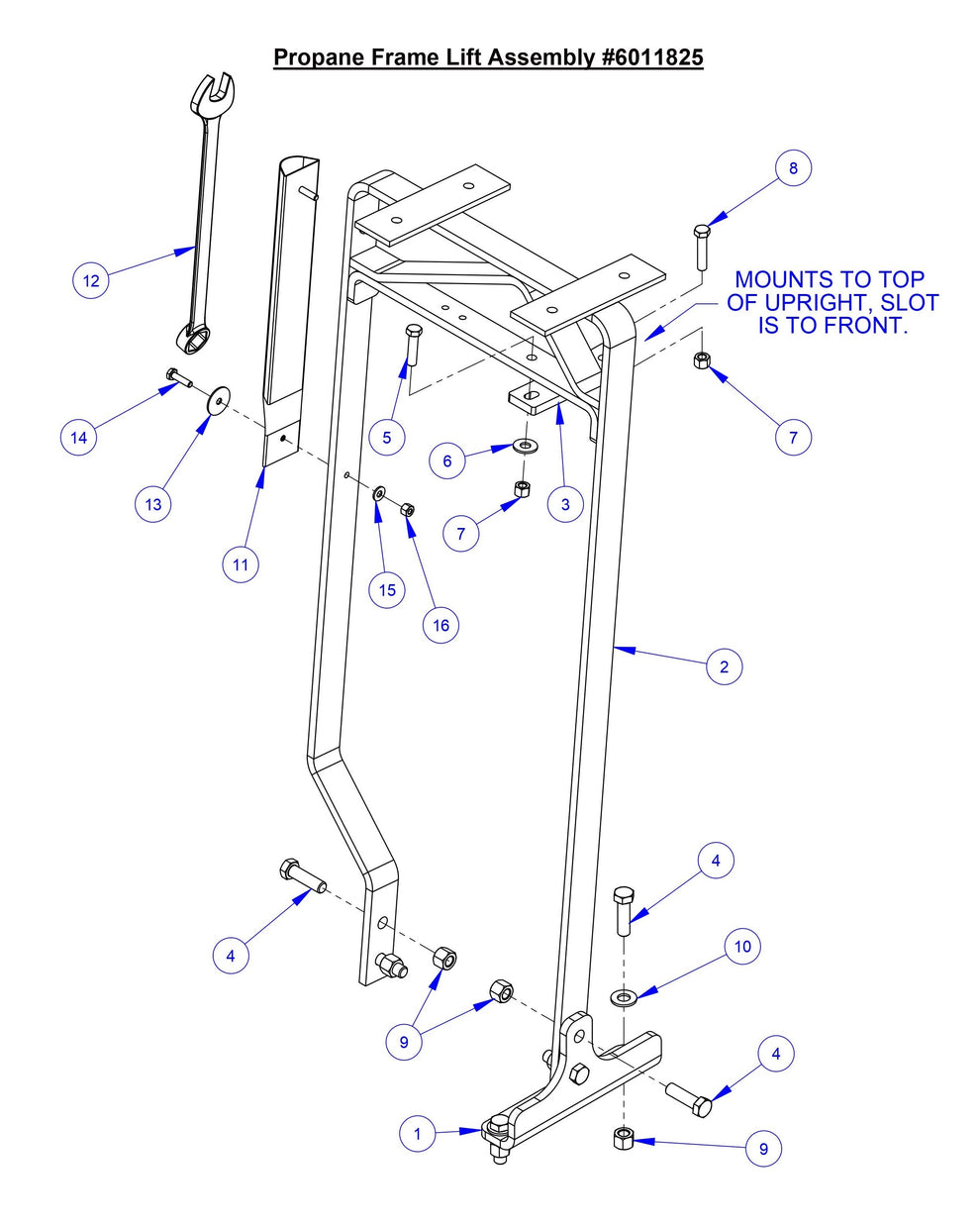 CC3535JBVP Propane Frame lift Assembly