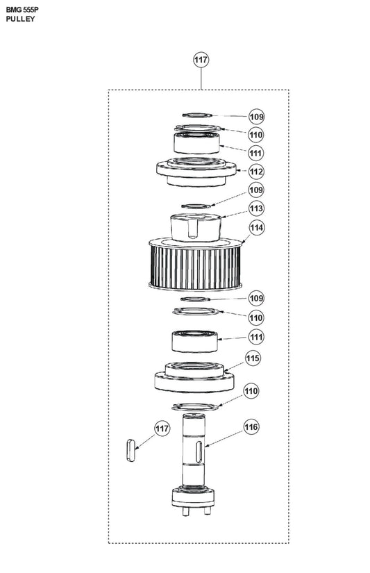 Pulley Parts for BMG555 P By Husqvarna