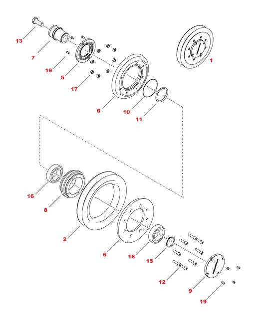 Hydrostress SB Pulley dia 200 Assembly Parts