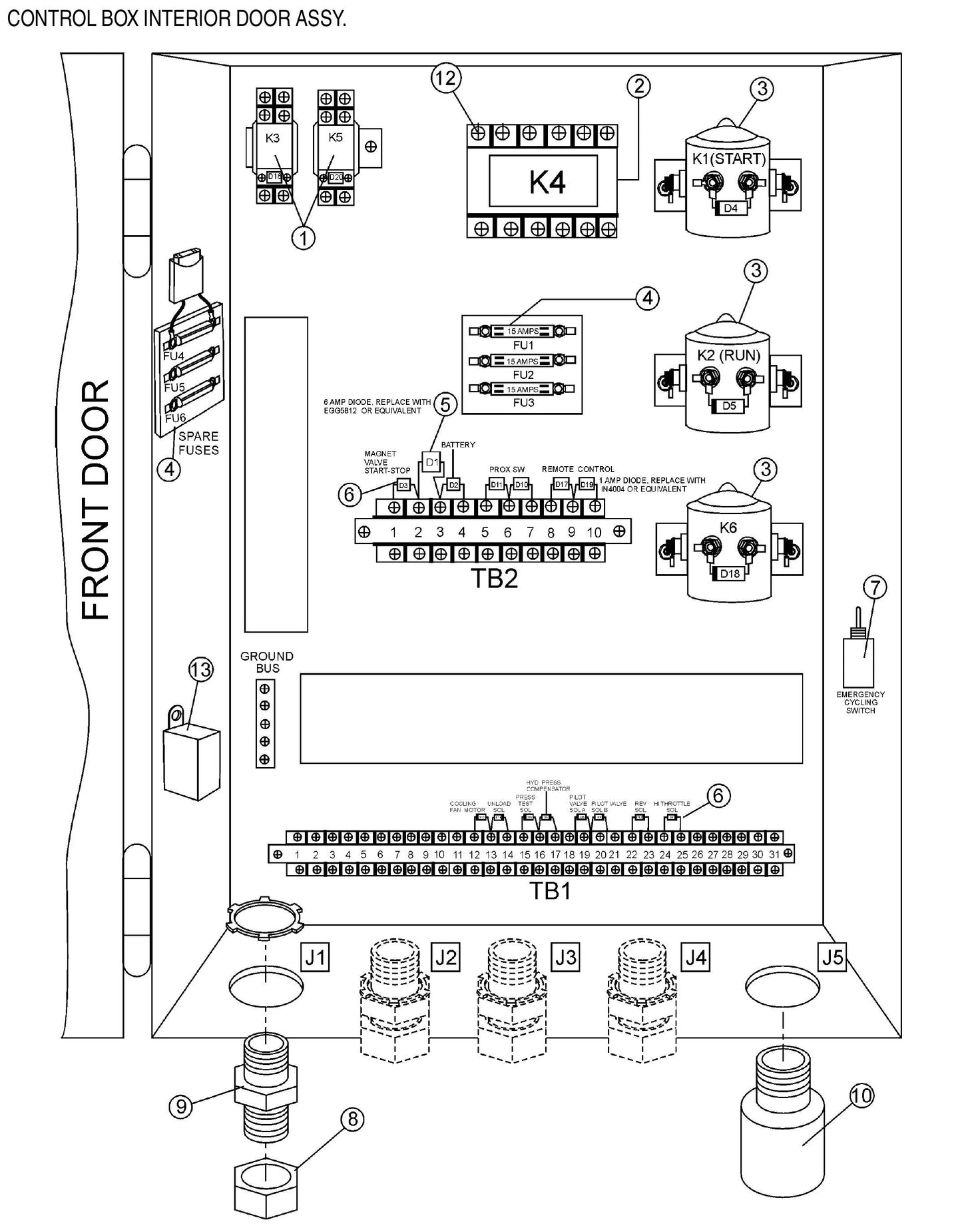 ST-45HRM CE Control Box Interior Door Assembly Parts