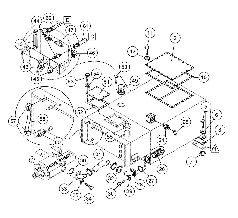 ST-45HRM CE Fuel and Hydraulic Tank Assembly-1 Parts